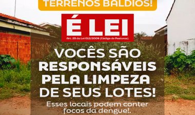 É lei! A limpeza de terrenos baldios é de responsabilidade dos proprietários