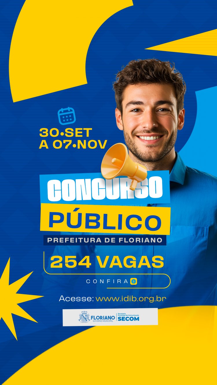 Abertas as inscrições para o concurso público da Prefeitura de Floriano