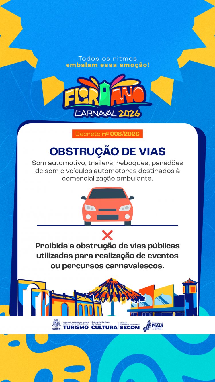 Prefeitura de Floriano publica decretos para o período de carnaval